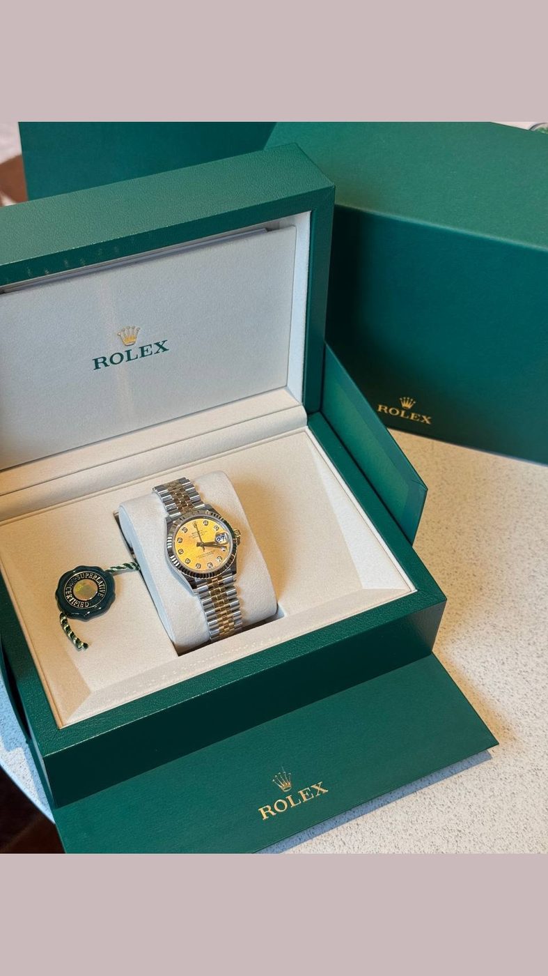 ROLEX DATEJUST 31 (Yellow Rolesor, циферблат шампань з діамантами) — фото 3