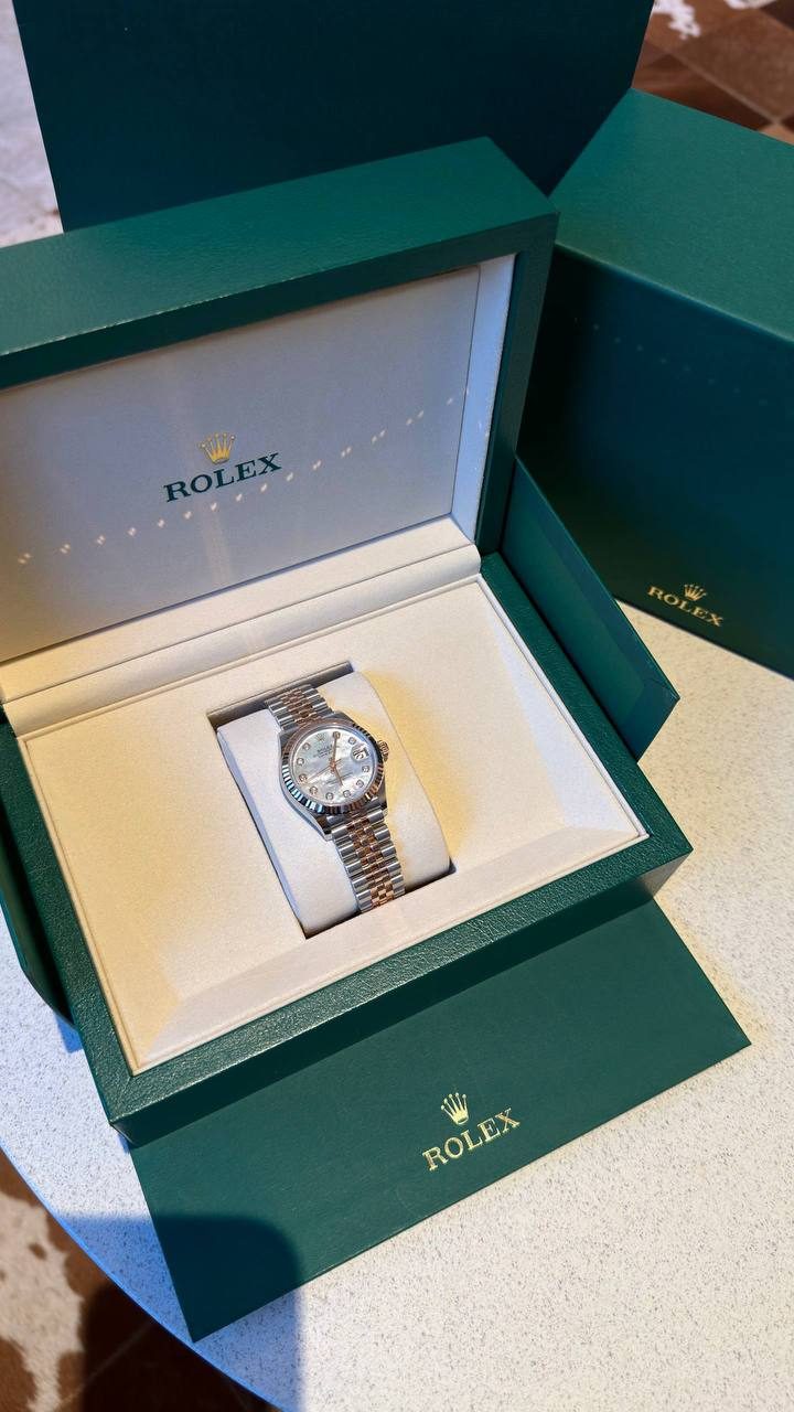 ROLEX Datejust 31 (Everose Rolesor, перламутровий циферблат, діамантові мітки) — фото 1
